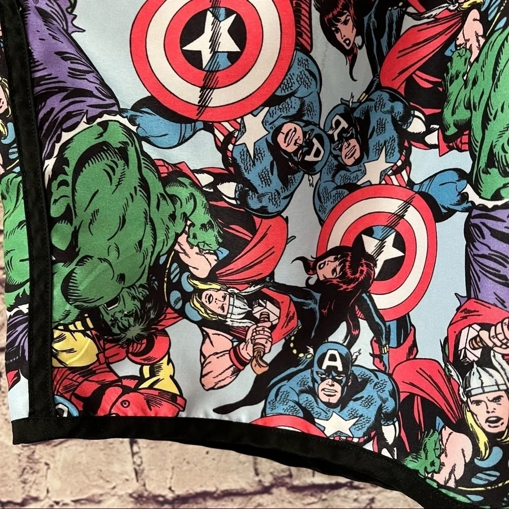 Marvel Iron Man Captain America Hulk Comic Swim Trunks